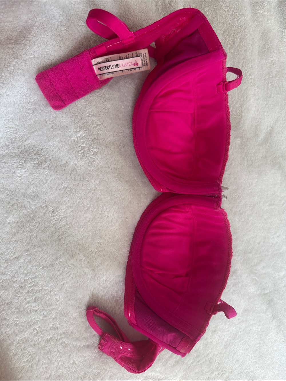 Perfectly Me La SENZA Hot Pink Lace Underwire Bra with Silver Trim - Picture 2 of 4